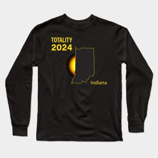 Total Solar Eclipse Indiana State 2024 Long Sleeve T-Shirt